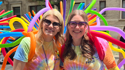 Two people at the Chicago Pride Parade