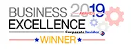 Business Excellence 2019 Awards by Corporate Insider Logo with text that reads: "Business Excellence 2019 Awards Corporate Insider"
