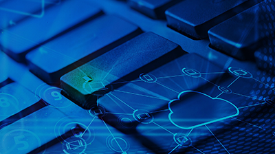 Strengthen Your Data Security Plan: Data Security and the Cloud A keyboard with cloud graphics overlayed